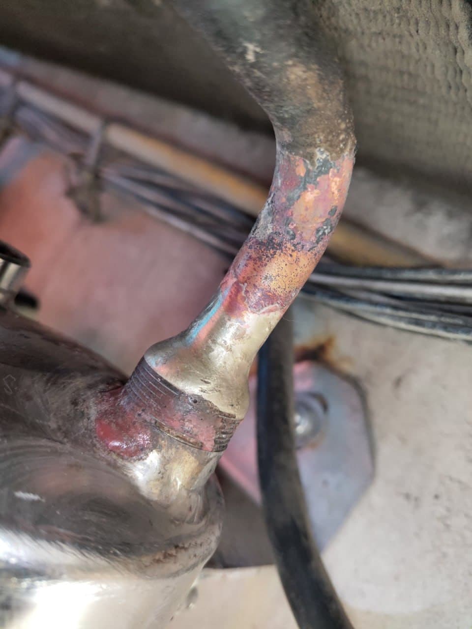 Re-brazed cooling-circuit joint after the leak repair