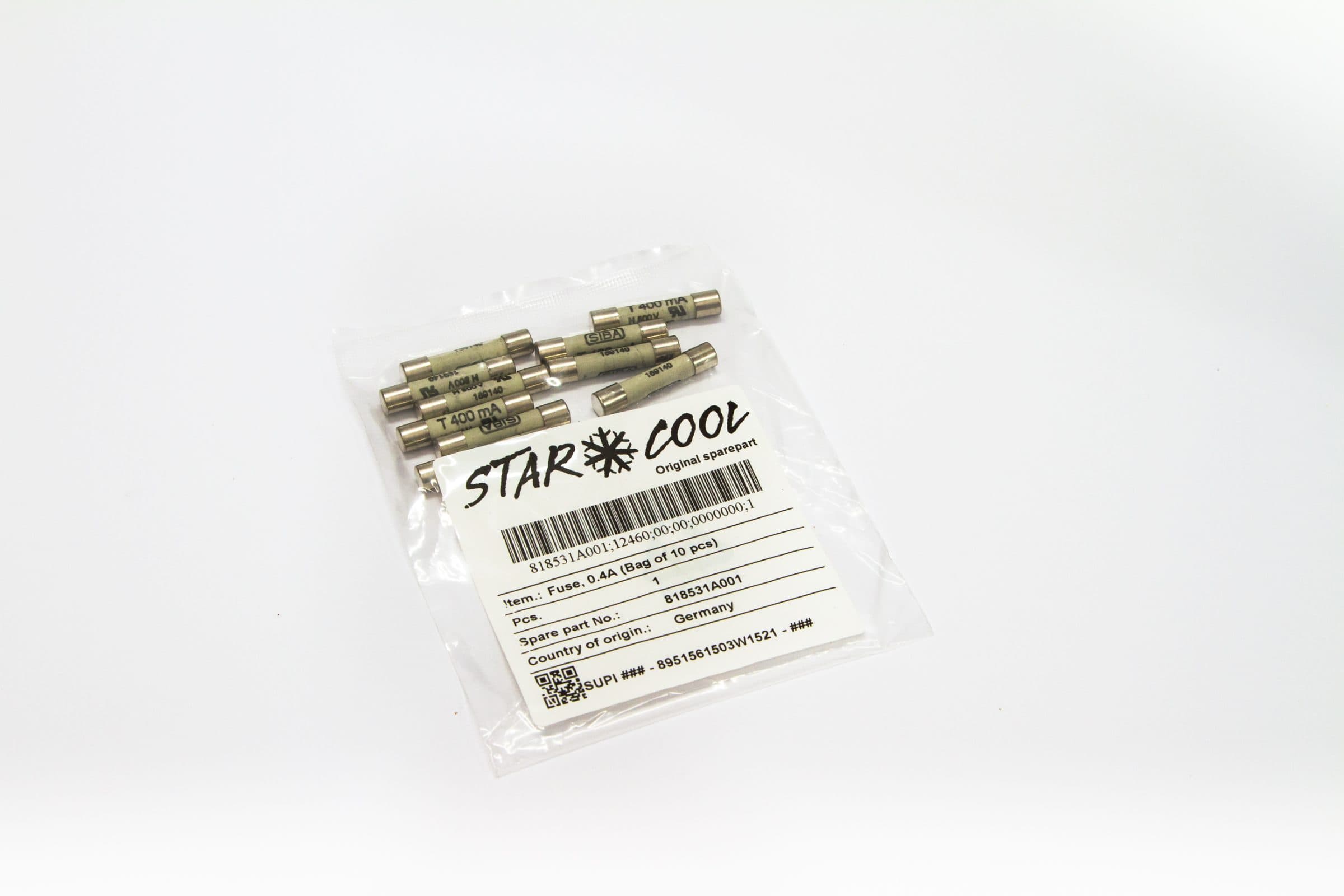 Комплект предохранителей Star Cool 0.4A (818531A001) — 10 шт.